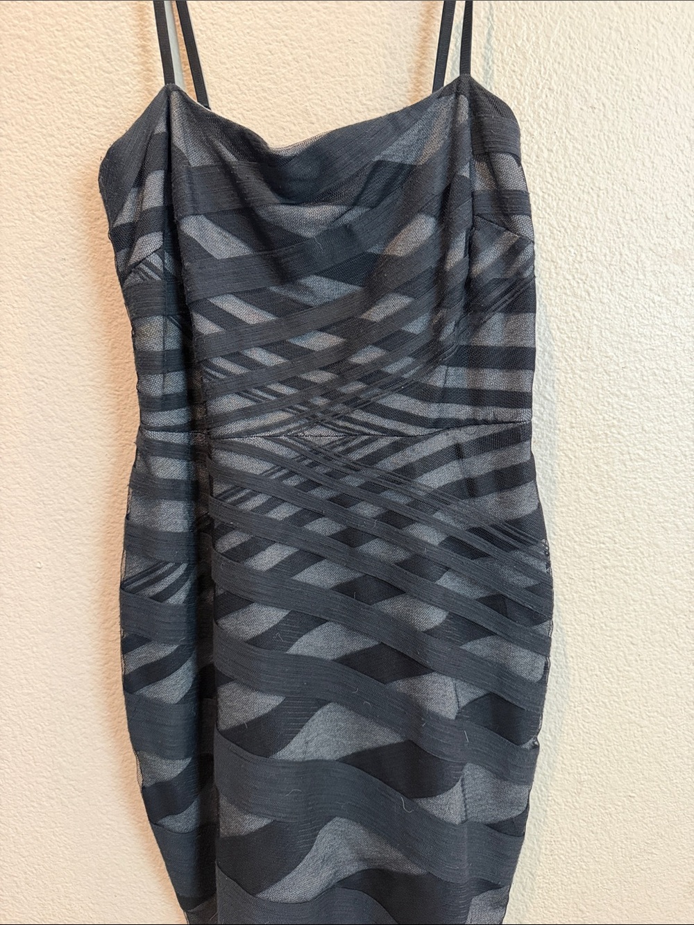 🖤🩶🤍Robert rodrigez Sleeveless Black Strappy Sheath Dress